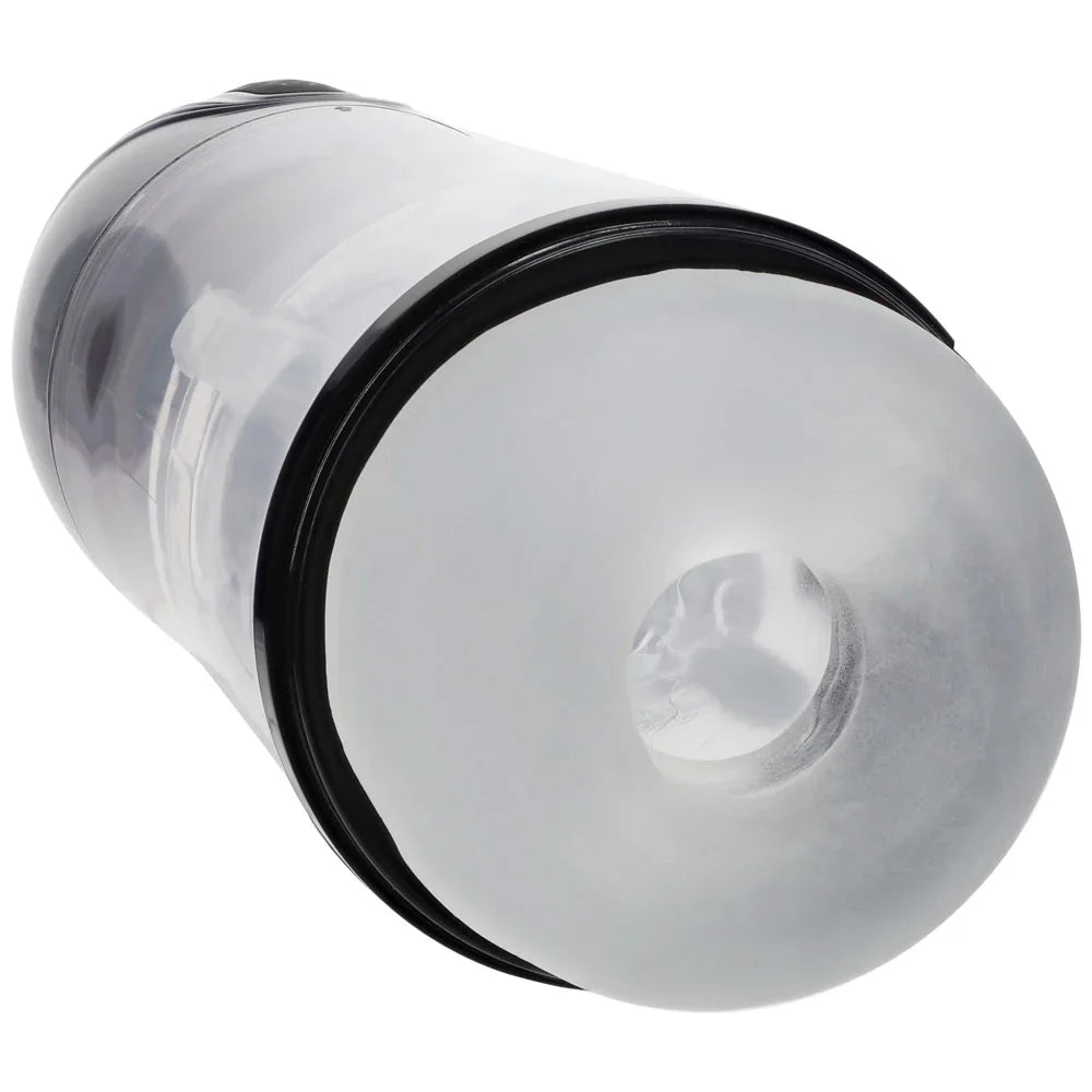 PUMPED SonicPull - Gunmetal - Gunmetal Grey/Clear USB Rechargeable Sucking And Vibrating Auto Masturbator - Take A Peek