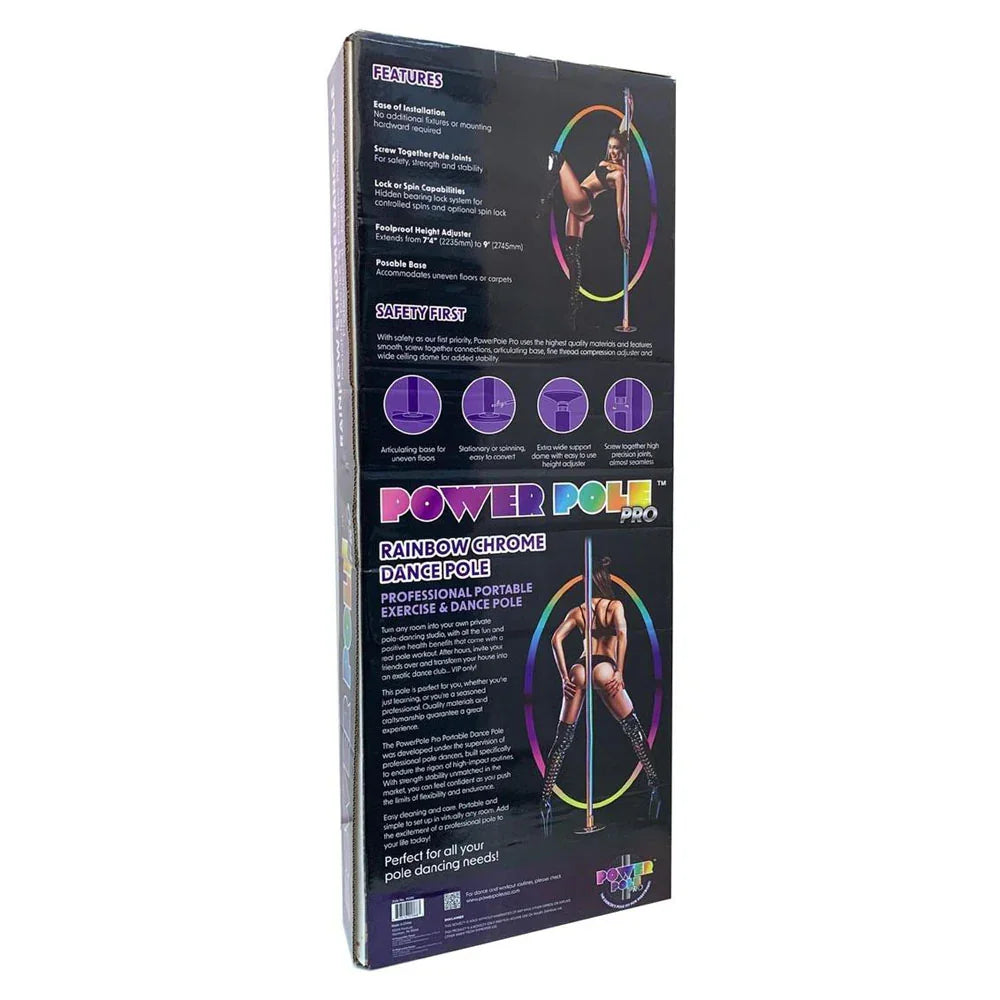 Power Pole Pro - Rainbow - Rainbow Chrome Dance Pole Kit - Take A Peek