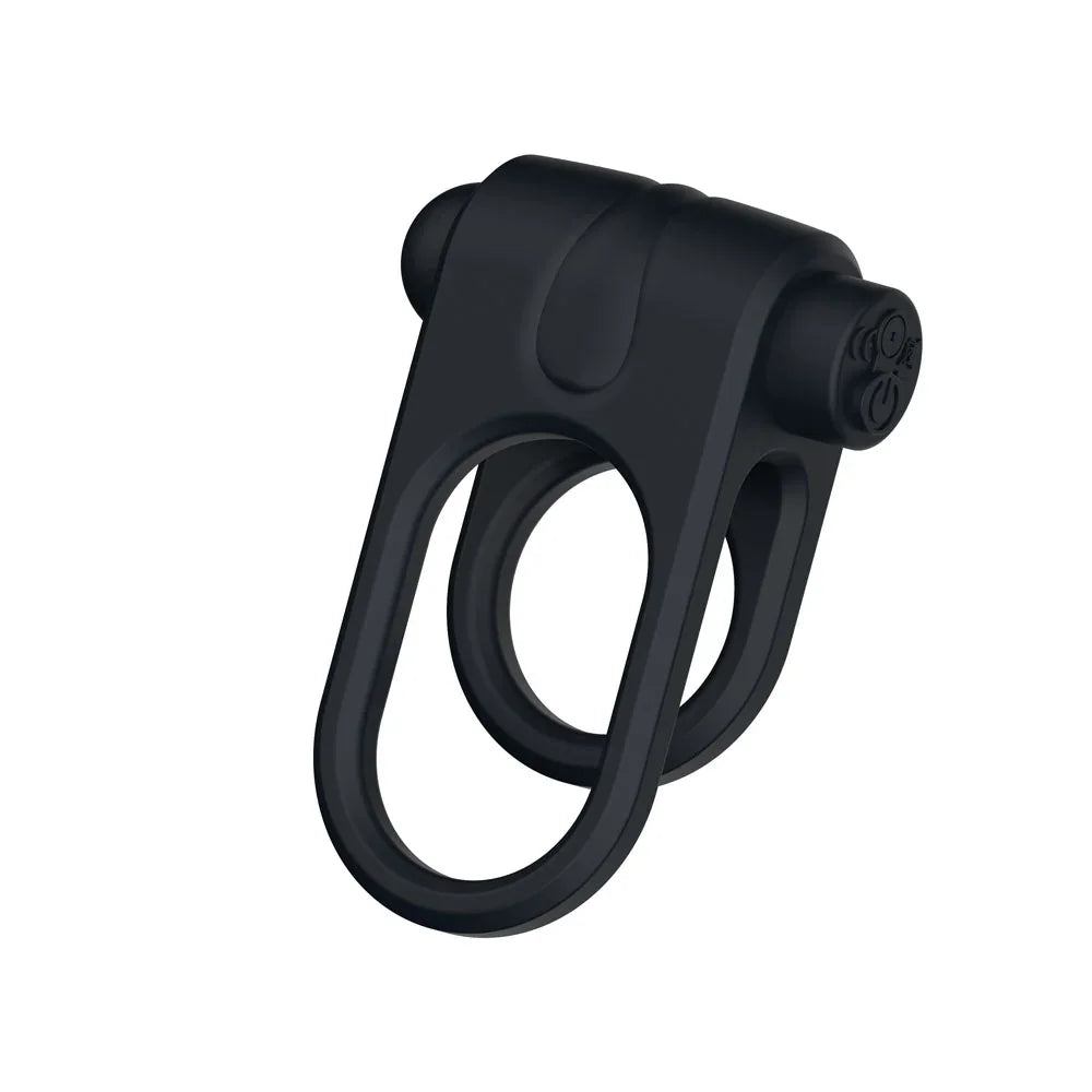 Passion Play Silicone Vibrating Dual Cockring - USB Rechargeable Cock & Balls Ring - Take A Peek