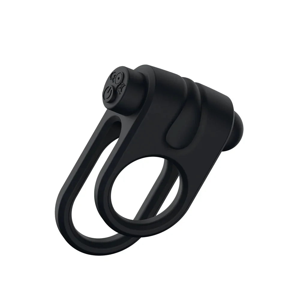 Passion Play Silicone Vibrating Dual Cockring - USB Rechargeable Cock & Balls Ring - Take A Peek