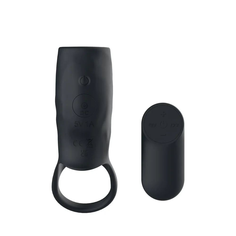 Passion Play Vibrating Cockring Sleeve - USB Rechargeable Vibrating Penis Sleeve with Wireless Remote - Take A Peek