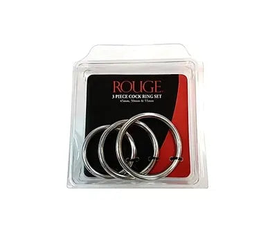 Stainless Steel 3 Cock Ring Set - Take A Peek