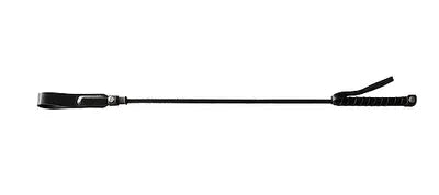 Black Long Riding Crop Slim Leather Tip - Take A Peek