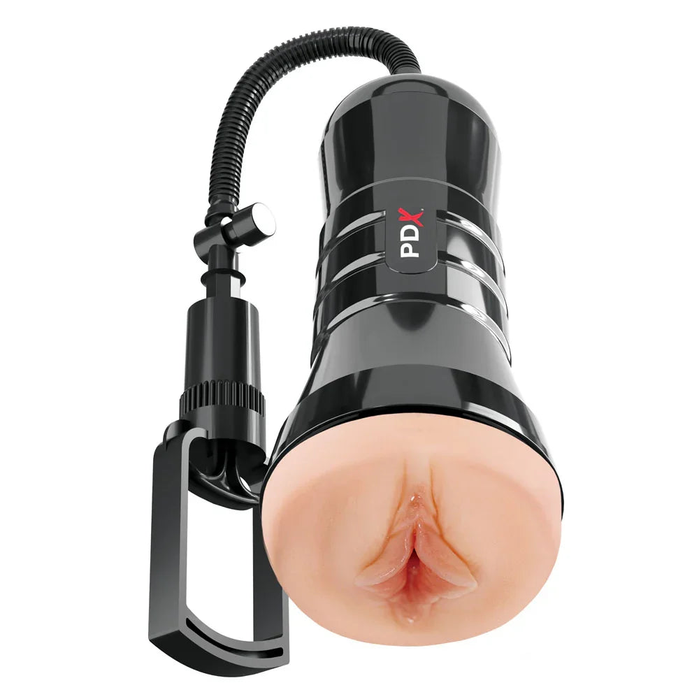 PDX Wet Pussies Super Sucker XXL Stroker - - Vagina Stroker with Suction Pump - Take A Peek
