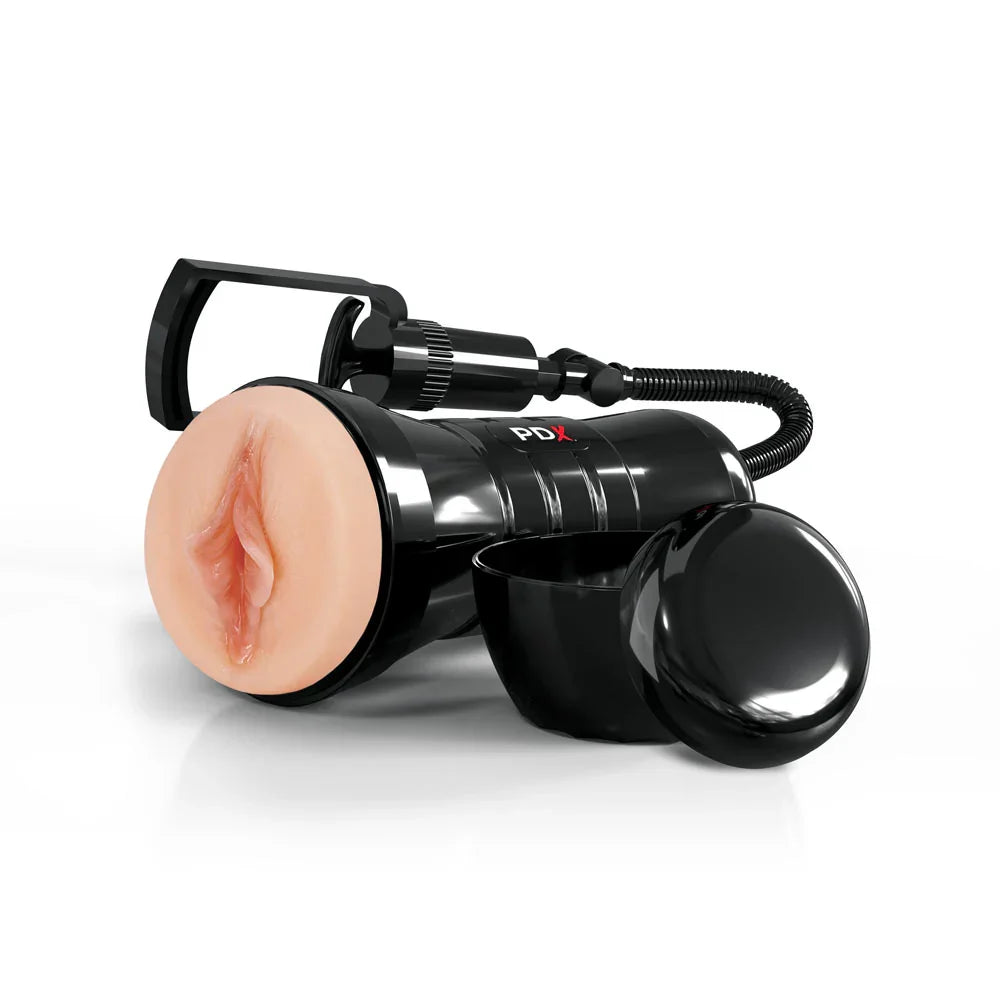 PDX Wet Pussies Super Sucker XXL Stroker - - Vagina Stroker with Suction Pump - Take A Peek