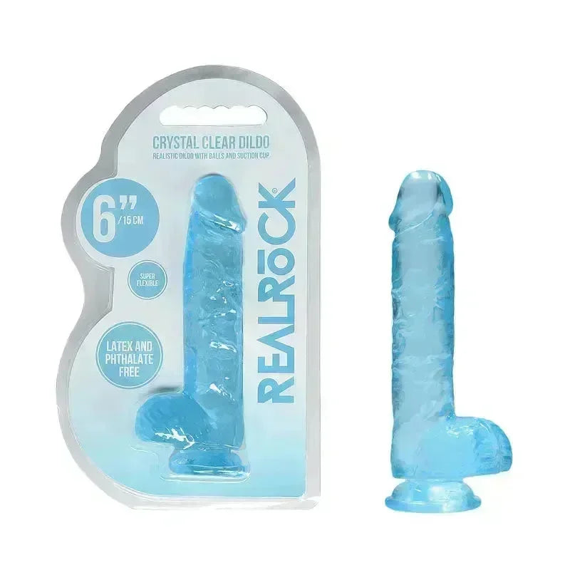 REALROCK 6'' Realistic Dildo With Balls - 15.2 cm Dong - Take A Peek