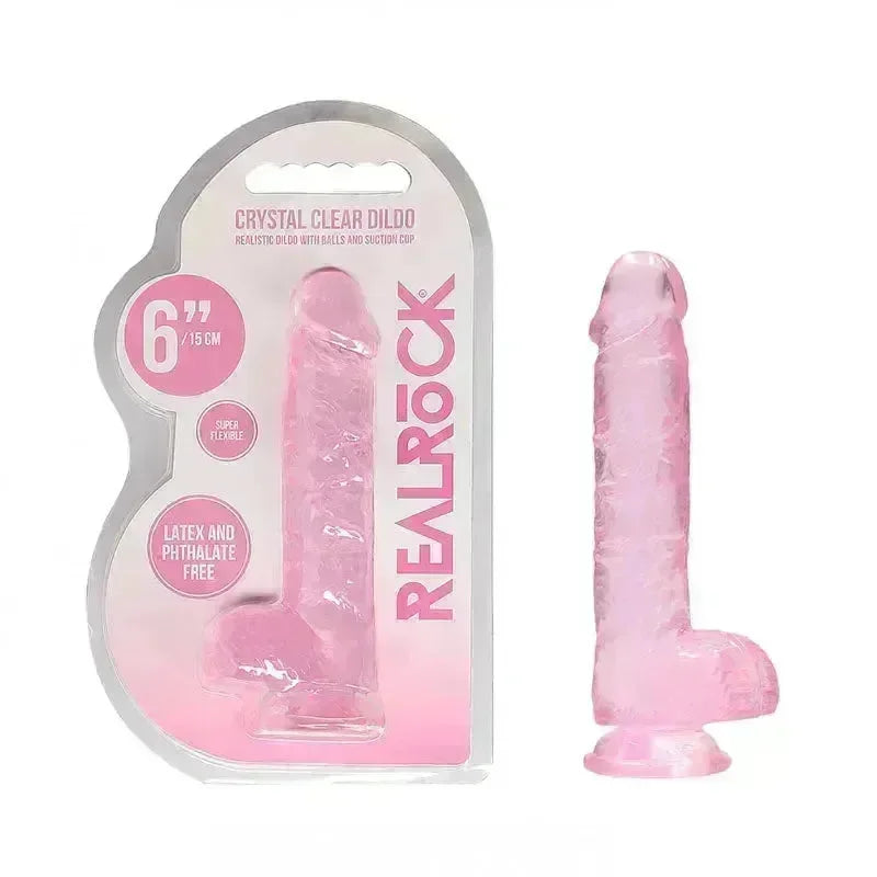 REALROCK 6'' Realistic Dildo With Balls - 15.2 cm Dong - Take A Peek