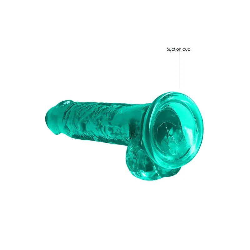 REALROCK 7'' Realistic Dildo With Balls - Turquoise 17.8 cm Dong - Take A Peek