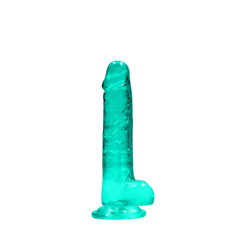 REALROCK 7'' Realistic Dildo With Balls - Turquoise 17.8 cm Dong - Take A Peek