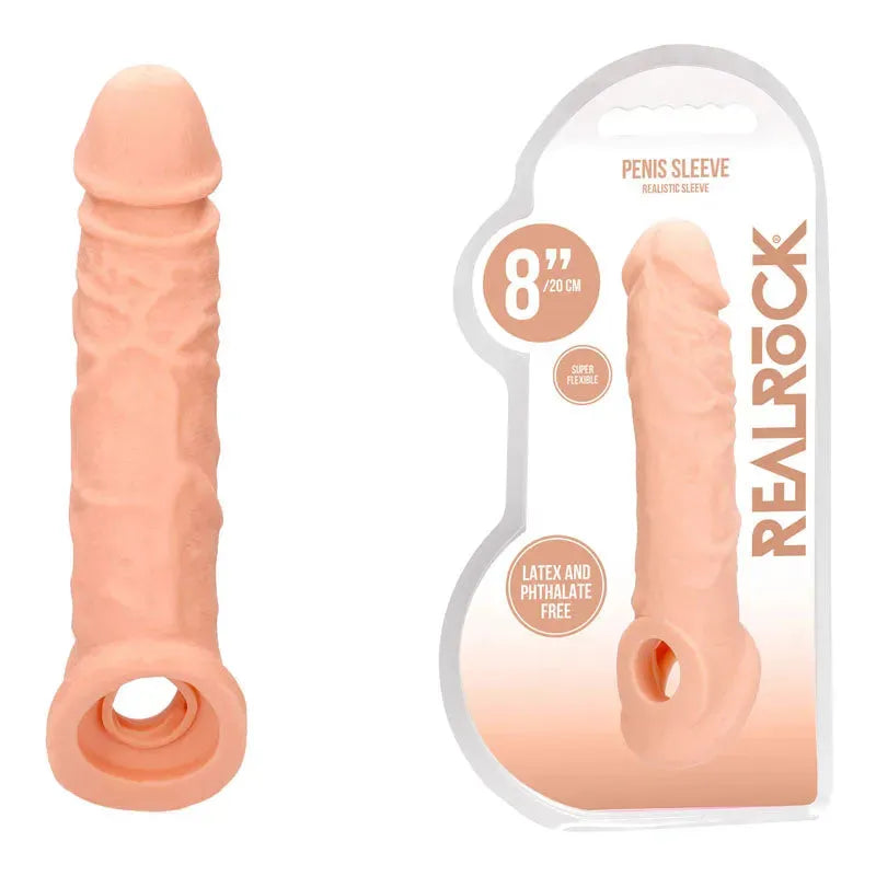 REALROCK 8'' Realistic Penis Extender with Rings - Take A Peek