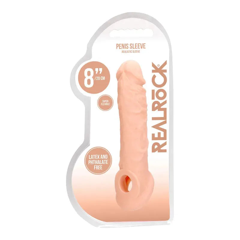 REALROCK 8'' Realistic Penis Extender with Rings - Take A Peek