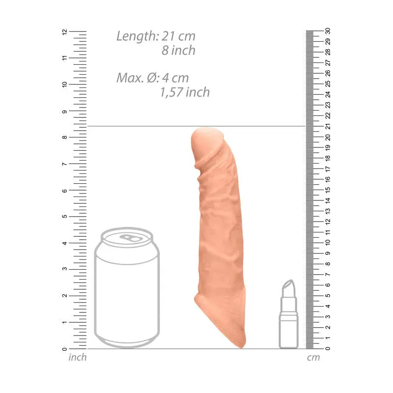 REALROCK 8'' Realistic Penis Extender with Rings - Take A Peek