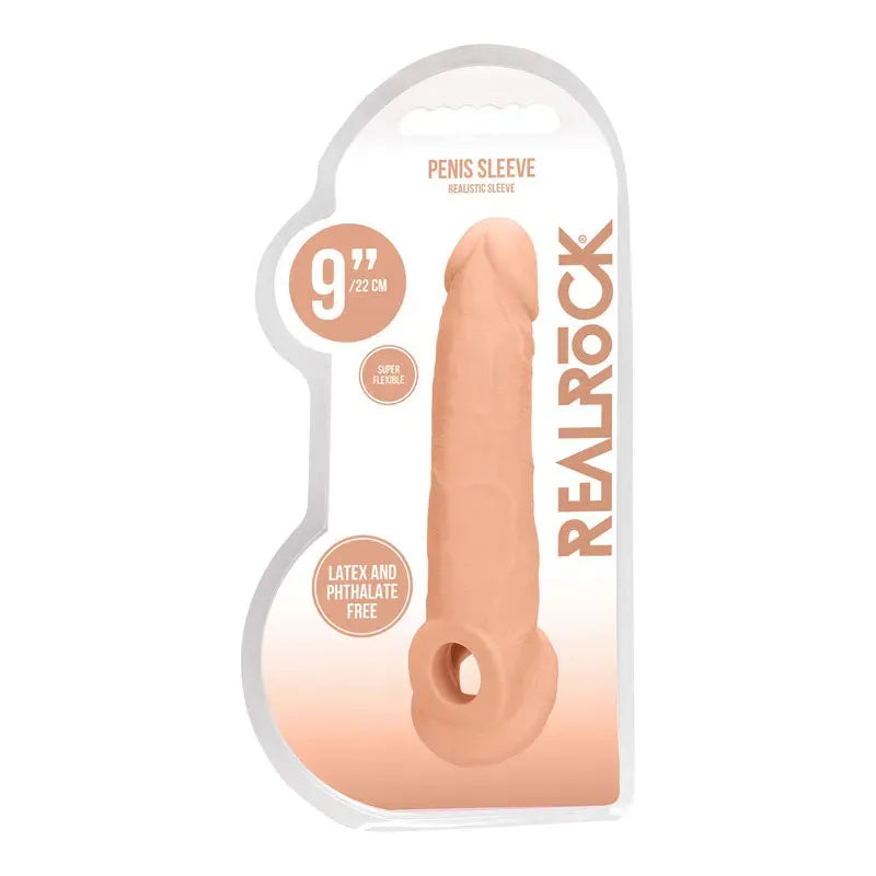 REALROCK 9'' Realistic Penis Extender with Rings - Take A Peek