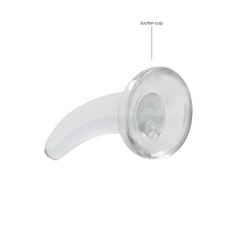 REALROCK Non Realistic Dildo With Suction Cup - 11.5 cm - Clear 11.5 cm Curved Pegging Dong