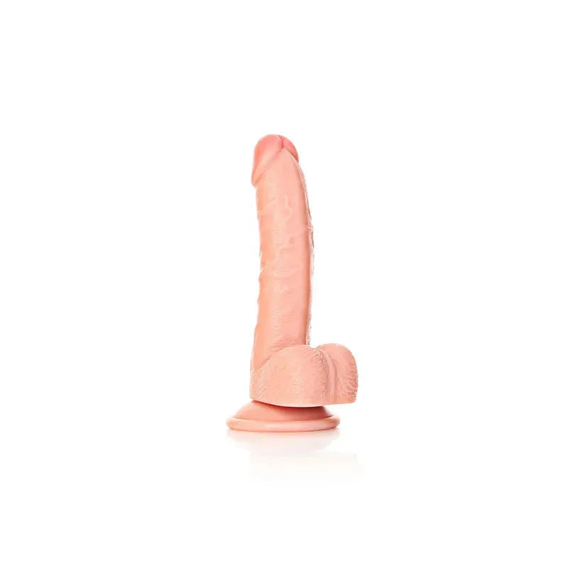 REALROCK Realistic Regular Curved Dong with Balls - 18 cm - Take A Peek