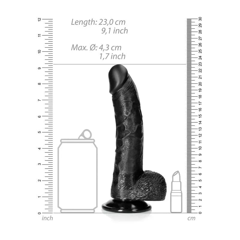 REALROCK Realistic Regular Curved Dong with Balls - 20.5 cm - Take A Peek