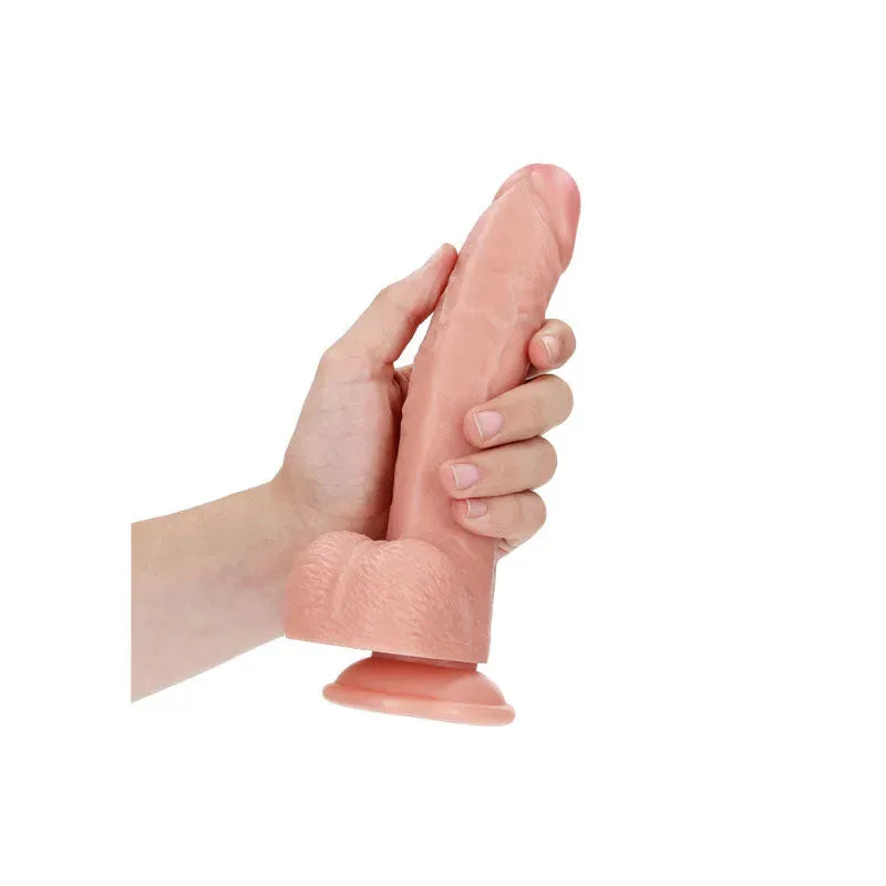 REALROCK Realistic Regular Curved Dong with Balls - 20.5 cm - Take A Peek
