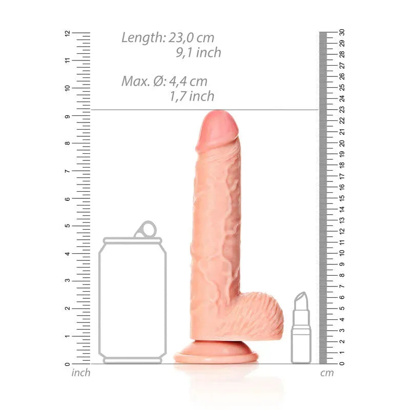 REALROCK Straight Realistic Dildo with Balls - 20.5 cm - Take A Peek