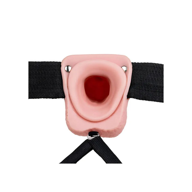 REALROCK Vibrating Hollow Strapon + Balls - 23cm - 23 cm Vibrating Hollow Strap-On - Take A Peek