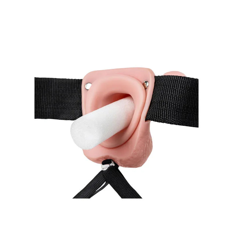 REALROCK Vibrating Hollow Strapon + Balls - 23cm - 23 cm Vibrating Hollow Strap-On - Take A Peek