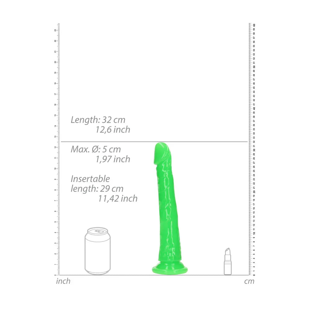 REALROCK 29 cm Slim Glow in the Dark Neon - - Glow in Dark 29 cm (11'') Dong - Take A Peek