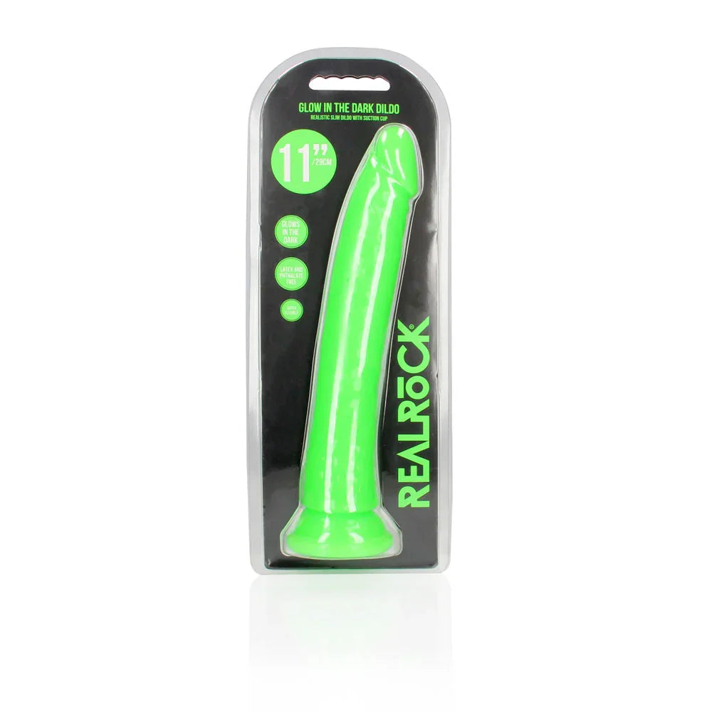 REALROCK 29 cm Slim Glow in the Dark Neon - - Glow in Dark 29 cm (11'') Dong - Take A Peek