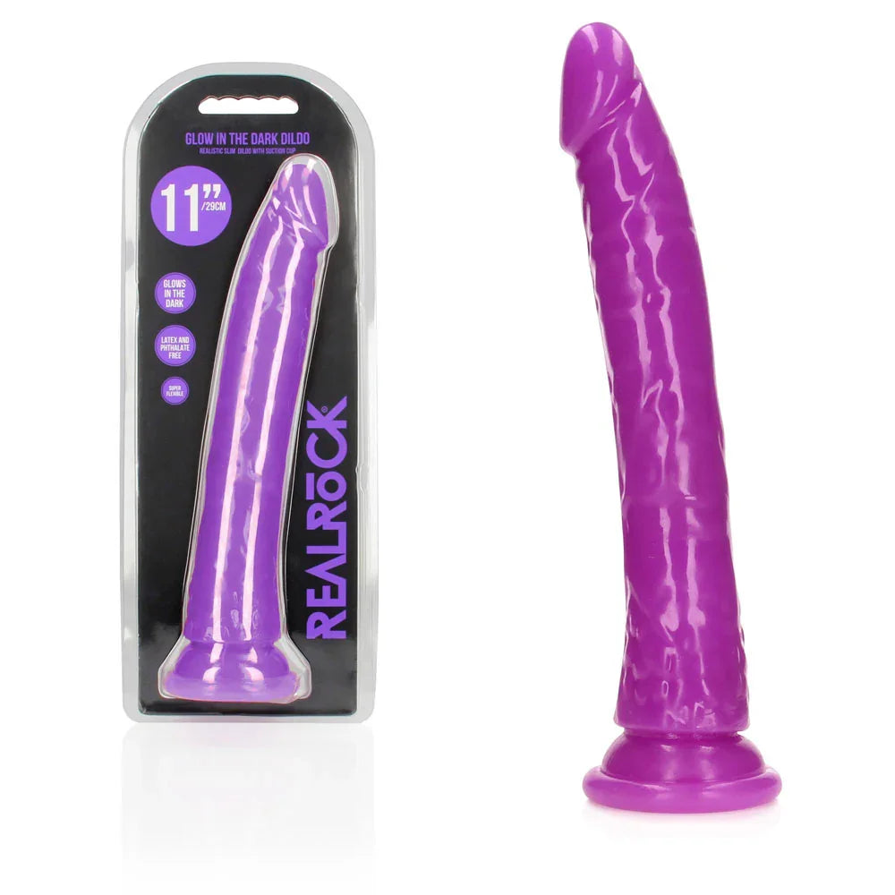 REALROCK 29 cm Slim Glow in the Dark Neon - - Glow in Dark 29 cm (11'') Dong - Take A Peek