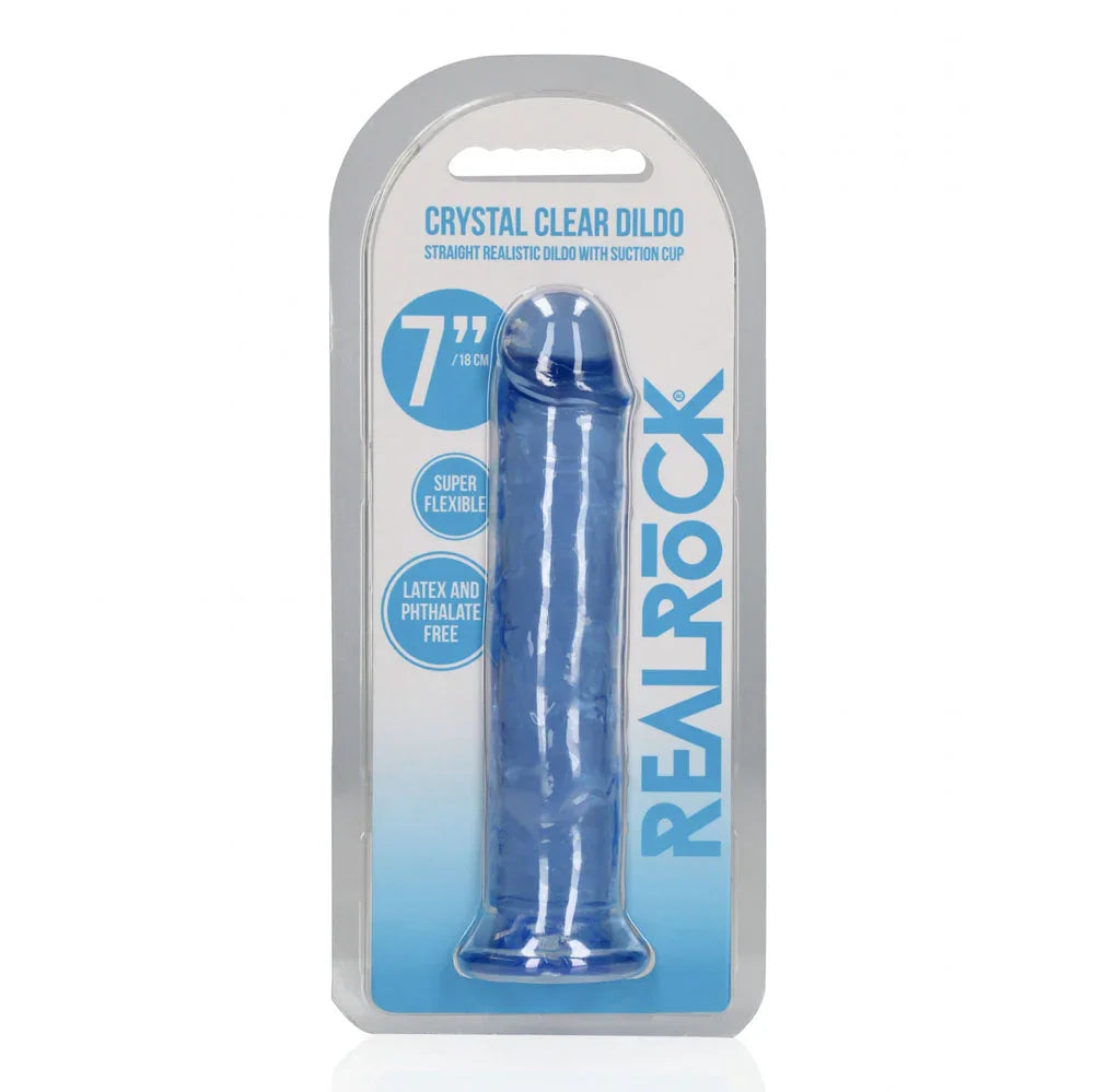 REALROCK 18 cm Straight Dildo - Blue - Blue 18 cm (7'') Dong