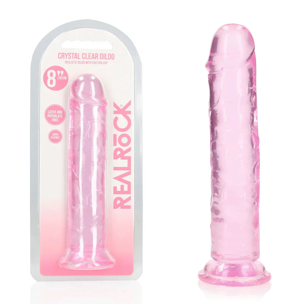REALROCK 20 cm Straight Dildo - Pink - Pink 20 cm (8'') Dong