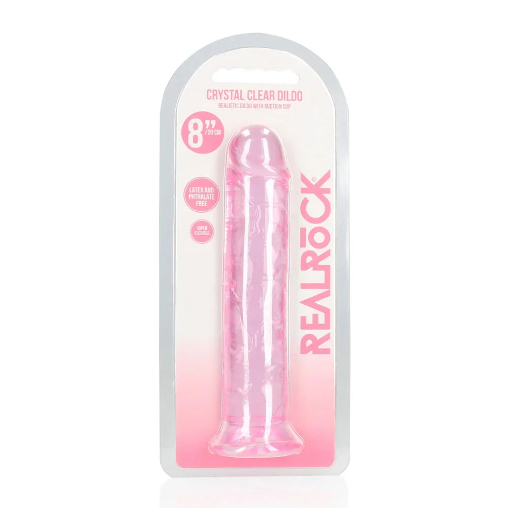 REALROCK 20 cm Straight Dildo - Pink - Pink 20 cm (8'') Dong