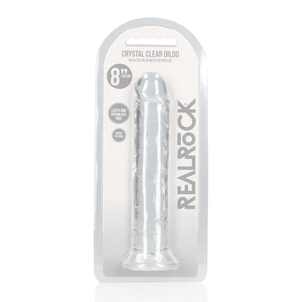 REALROCK 20 cm Straight Dildo - Transparent - Clear 20 cm (8'') Dong