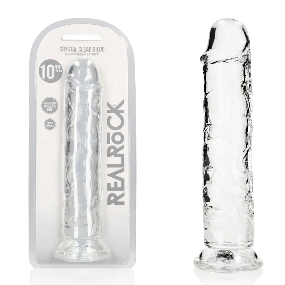 REALROCK 28 cm Straight Dildo - Transparent - Clear 28 cm (10'') Dong