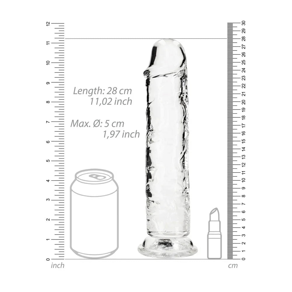 REALROCK 28 cm Straight Dildo - Transparent - Clear 28 cm (10'') Dong