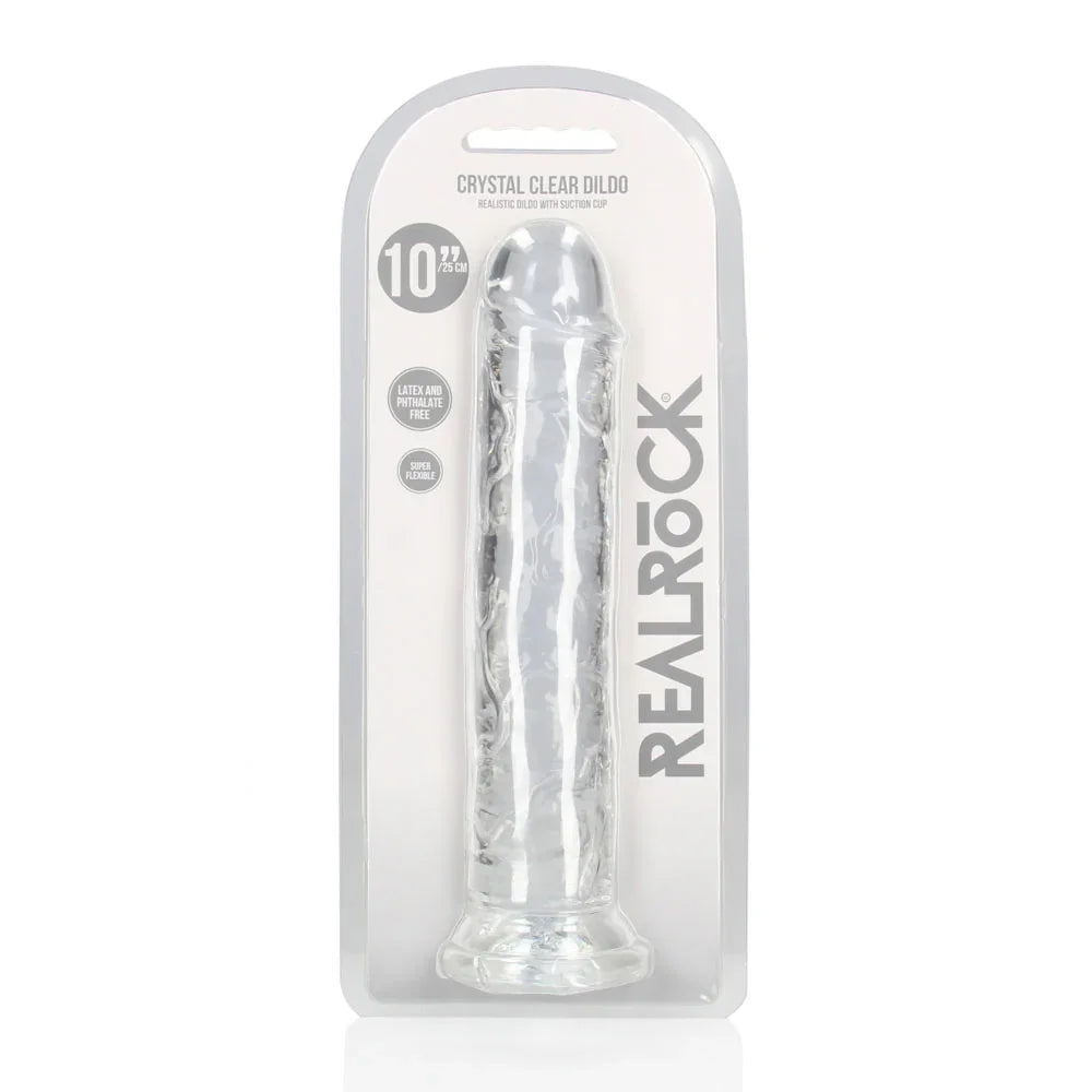 REALROCK 28 cm Straight Dildo - Transparent - Clear 28 cm (10'') Dong