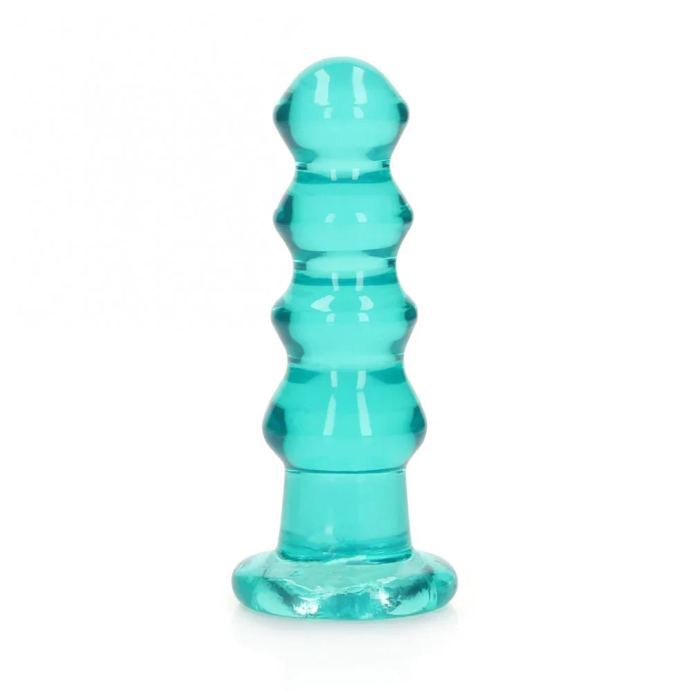 REALROCK 14 cm Curvy Anal Plug - Turquoise - Turquoise 14 cm (4.5'') Butt Plug