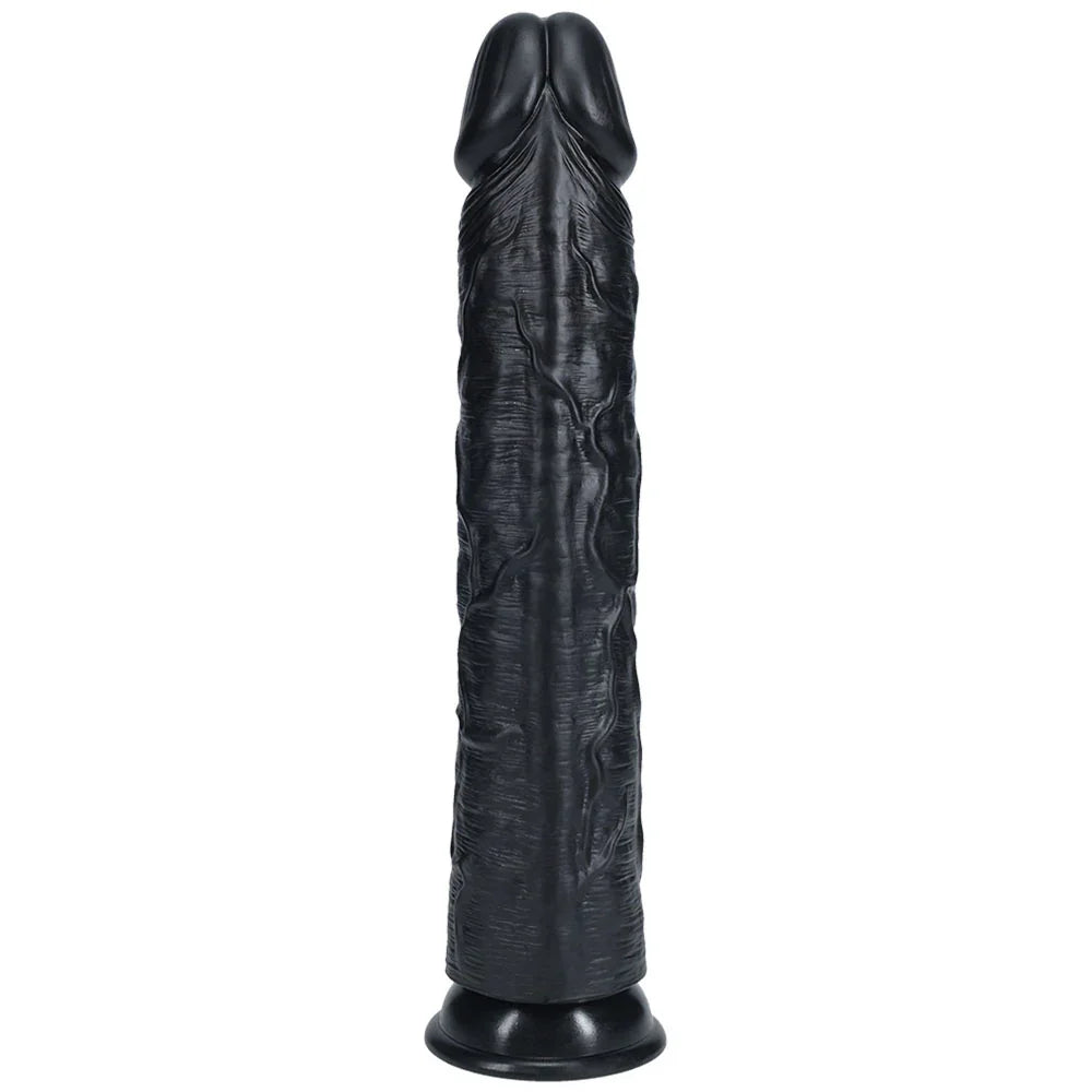 REALROCK 33cm Extra Long Dildo - Black - Black 33 cm (13'') Extra Long Dong