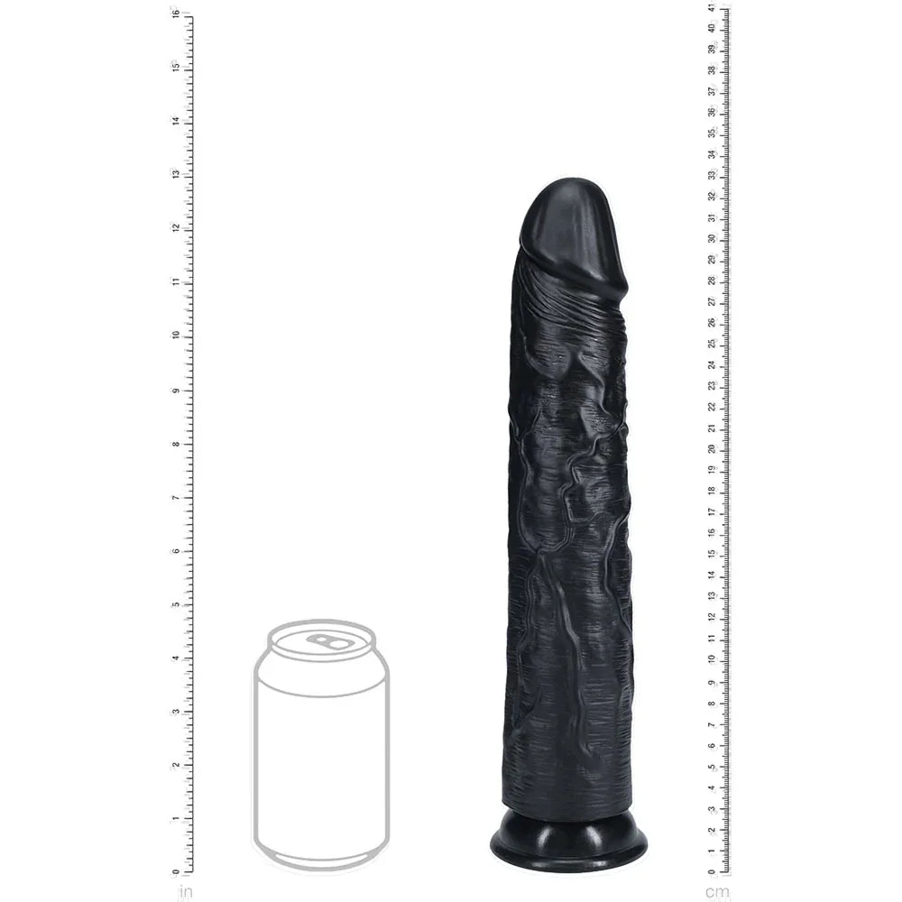 REALROCK 33cm Extra Long Dildo - Black - Black 33 cm (13'') Extra Long Dong