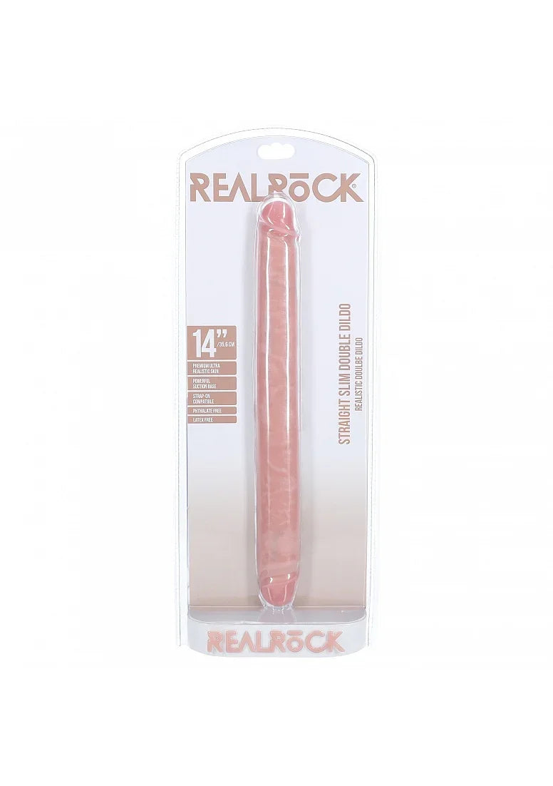 RealRock- Slim Double Ended Dong 14" Inches-REA184FLE