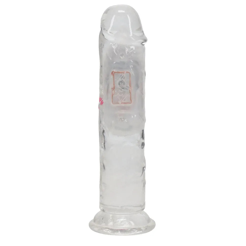 REALROCK 6'' No Balls Wireless Rechargeable LED Vibrating Dong - Clear with LED 16.5 cm USB Rechargeable Vibrating Dong with Remote - Take A Peek
