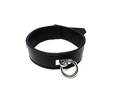 Leather Plain Collar Black - Take A Peek