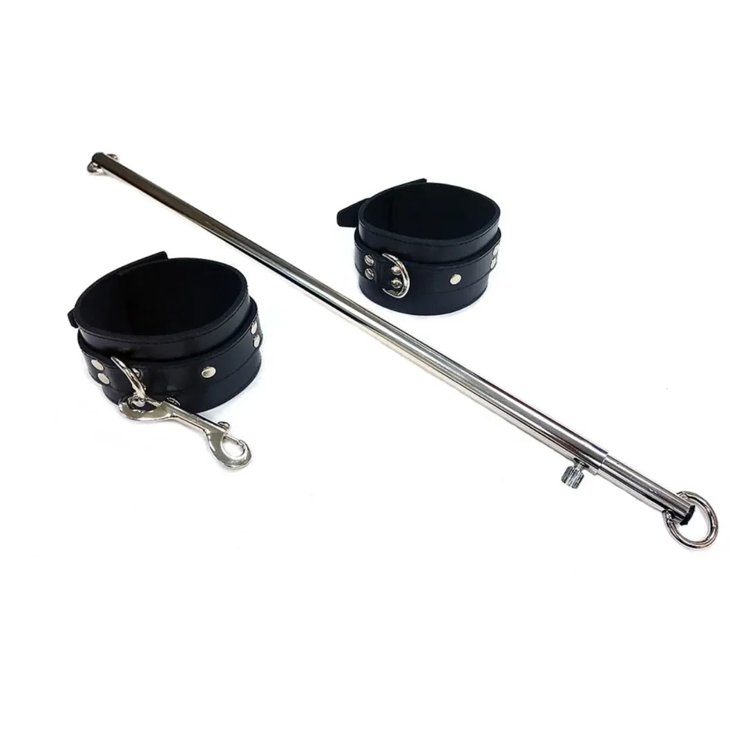 ADJUSTABLE SPREADER BAR WITH LEATHER CUFFS - Take A Peek