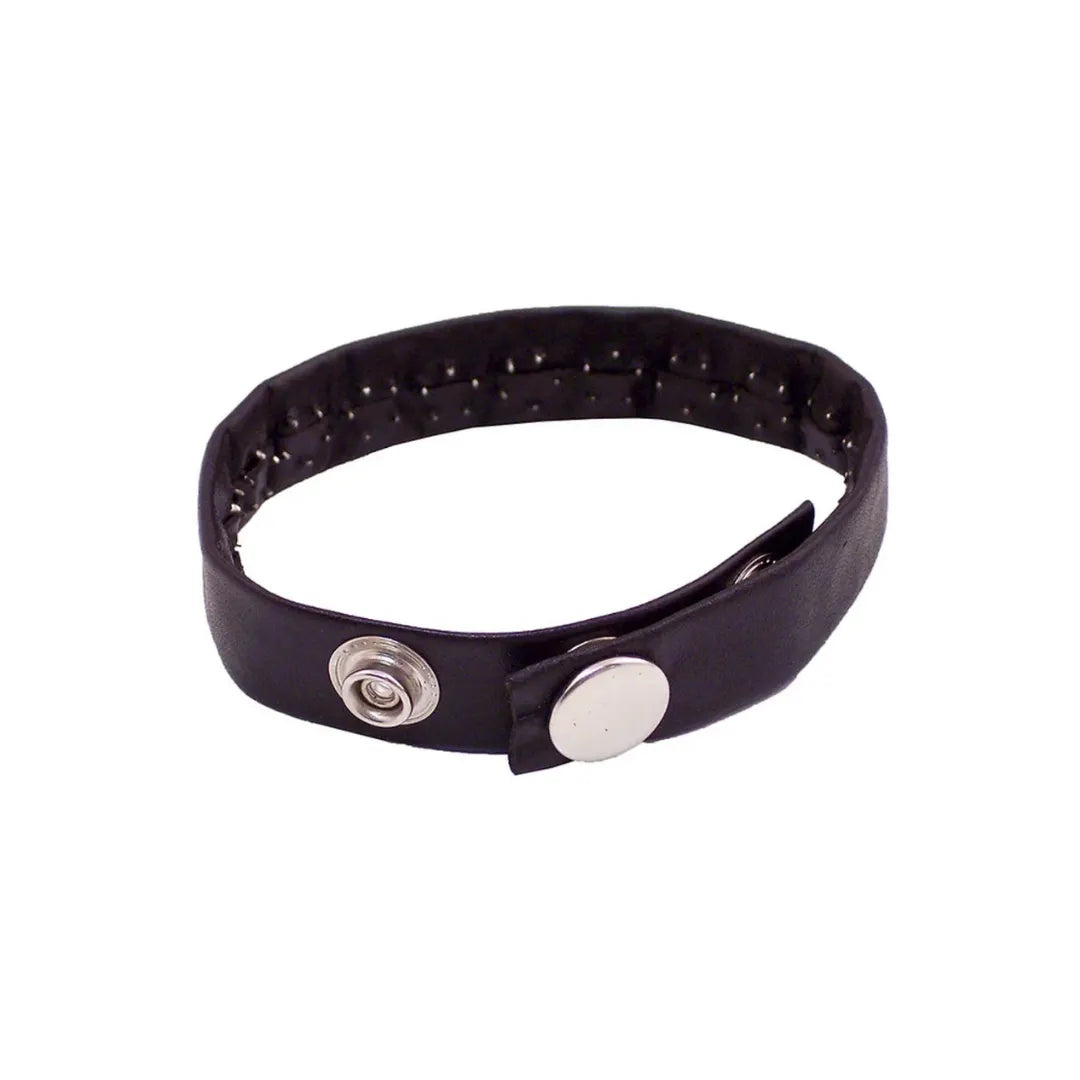 LEATHER PIN PRICK COCK STRAP BLACK - Take A Peek