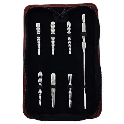 Rouge Stainless Steel Penis Plug 6 Piece Set With Handle In Case - Take A Peek