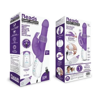 Rabbit Essentials Rechargeable Pleasure Beads Rabbit - Hot Purple - Take A Peek