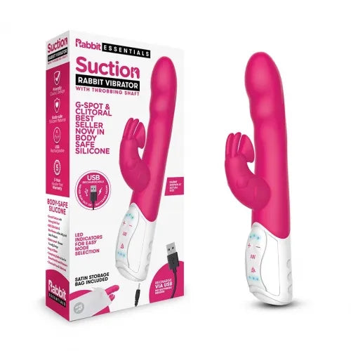 Rabbit Essential Rechargeable Clitoral Suction Rabbit - Hot Pink - Take A Peek