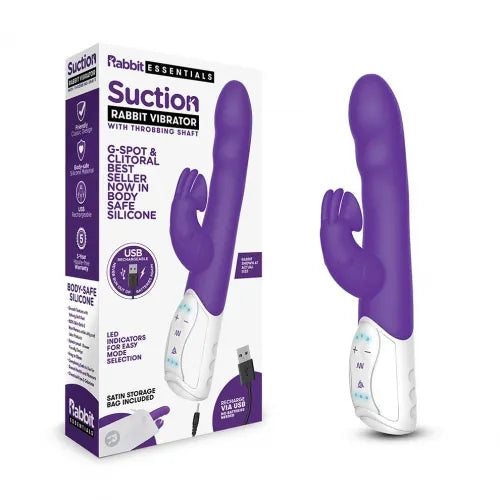 Rabbit Essential Rechargeable Clitoral Suction Rabbit - Purple - Take A Peek