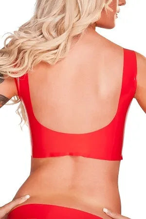 Saxenfelt Latex Top Ouvert - Red Medium - Take A Peek