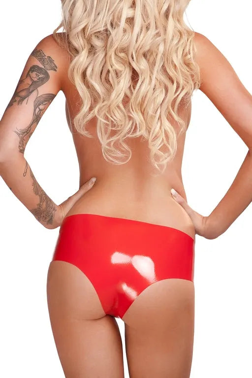 Saxenfelt Latex Hipster Briefs - Red Large - Take A Peek