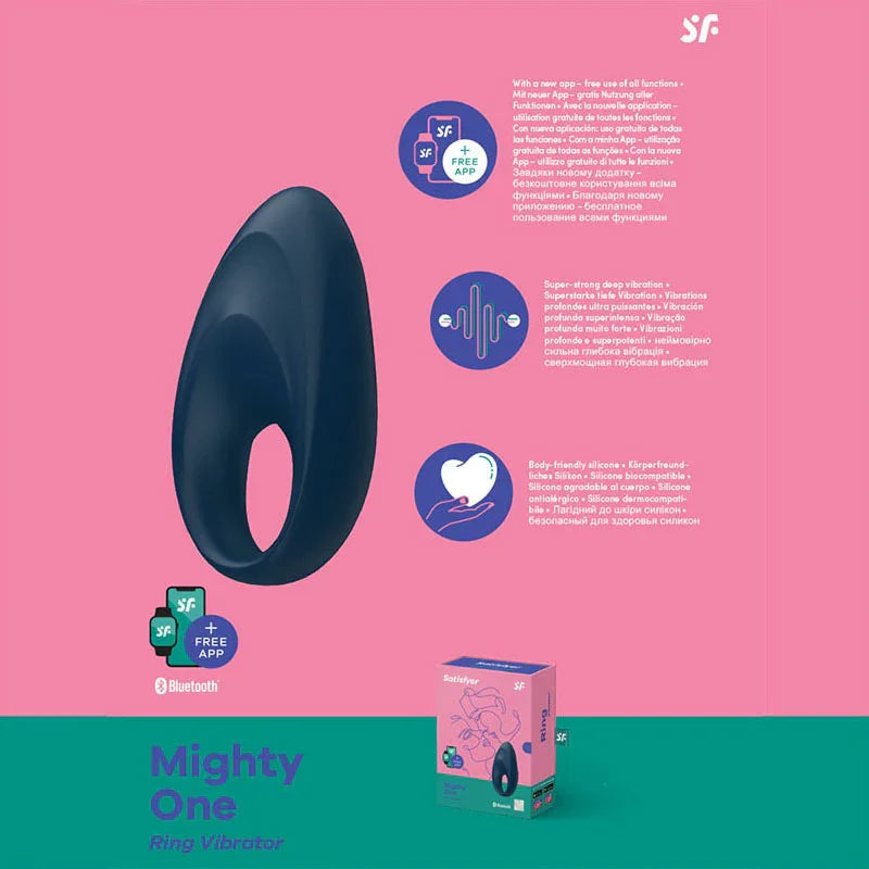 Satisfyer Mighty One - App Controlled Vibrating Cock Ring - Take A Peek