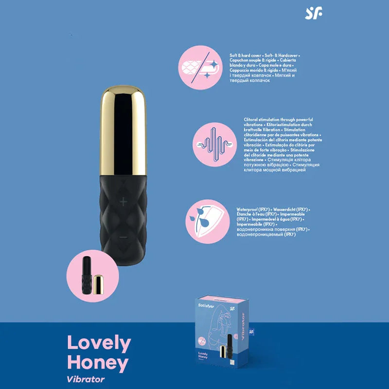 Satisfyer Mini Sparking Darling - Gold/Black USB Rechargeable Mini Vibrator - Take A Peek